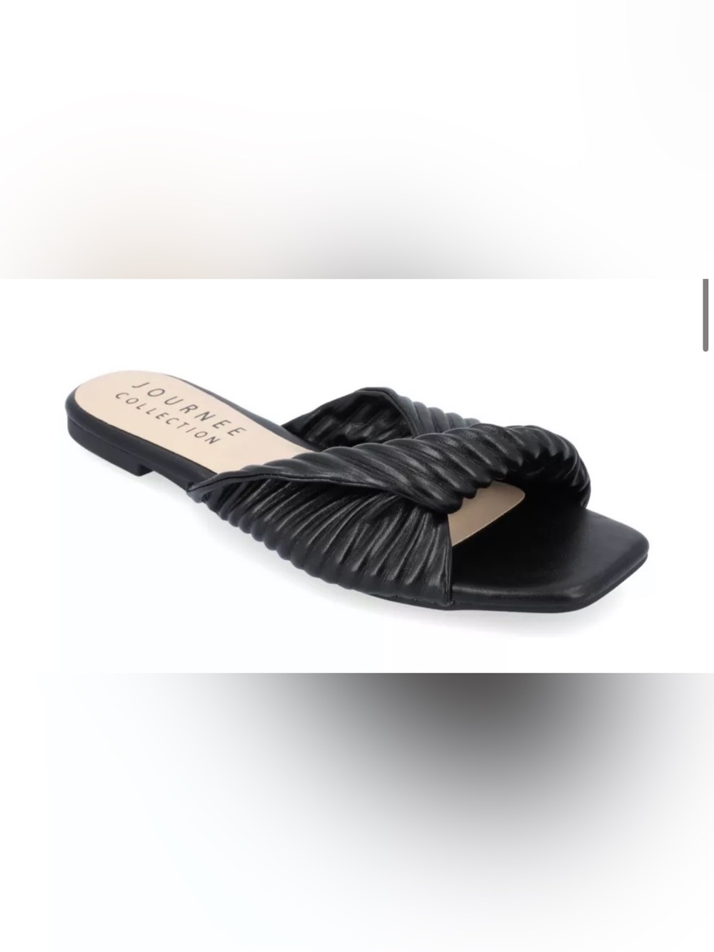 Journee Collection Emalynn Slide Sandals Black Size 7.5 NWT